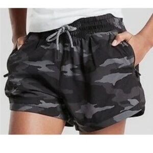 Athleta Girl All Play Camo shorts size 6 black